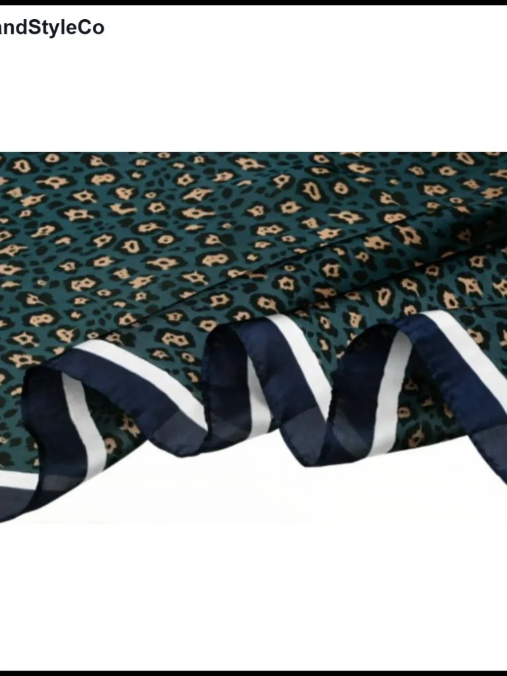 Leopard Print Silk Like Square Scarf, Polyester Neck Scarf